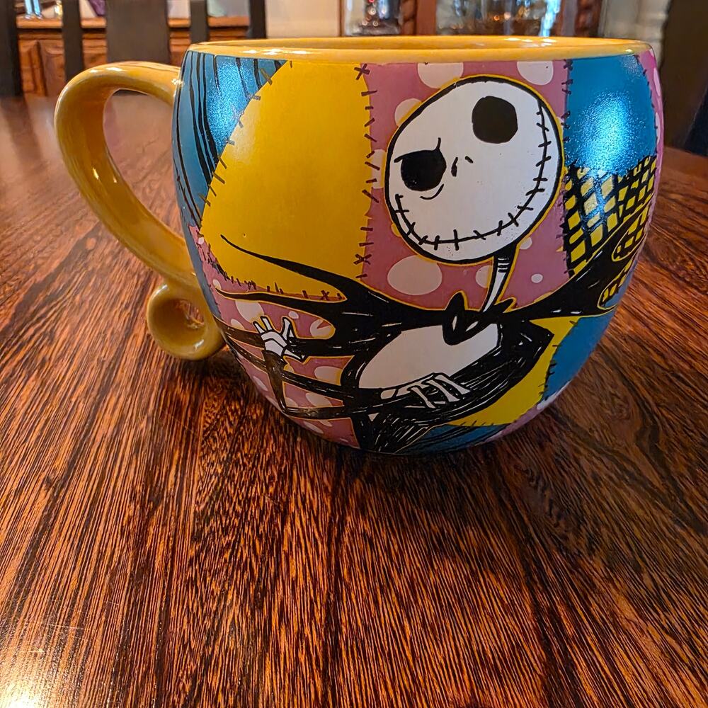 NIghtmare before Christmas Jack Sally Skellington Patchwork Disney Coffee Mug
